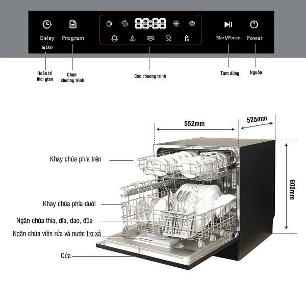 Máy Rửa Bát Kocher Kdeu 8839