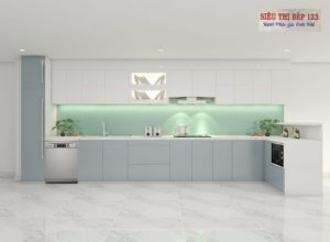 Tủ bếp MDF cốt xanh phủ Acrylic